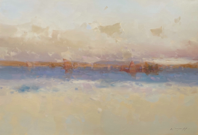 Sail Boats, Original oil Painting, Handmade artwork, One of a Kind                      